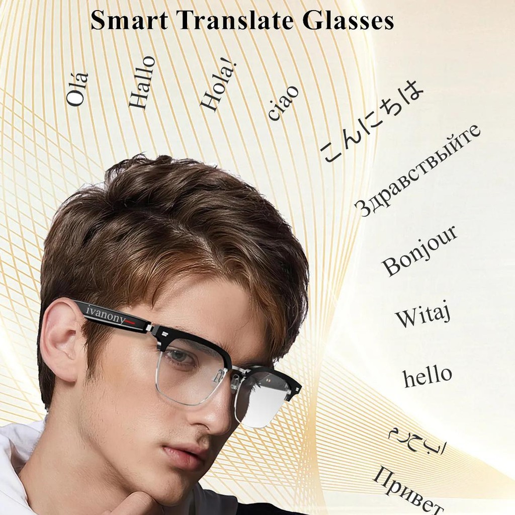

Smart Glasses Translate Language AI Voice Assistant Navigation Remote Camera Play Songs Answer Call Smart Translator Glasses