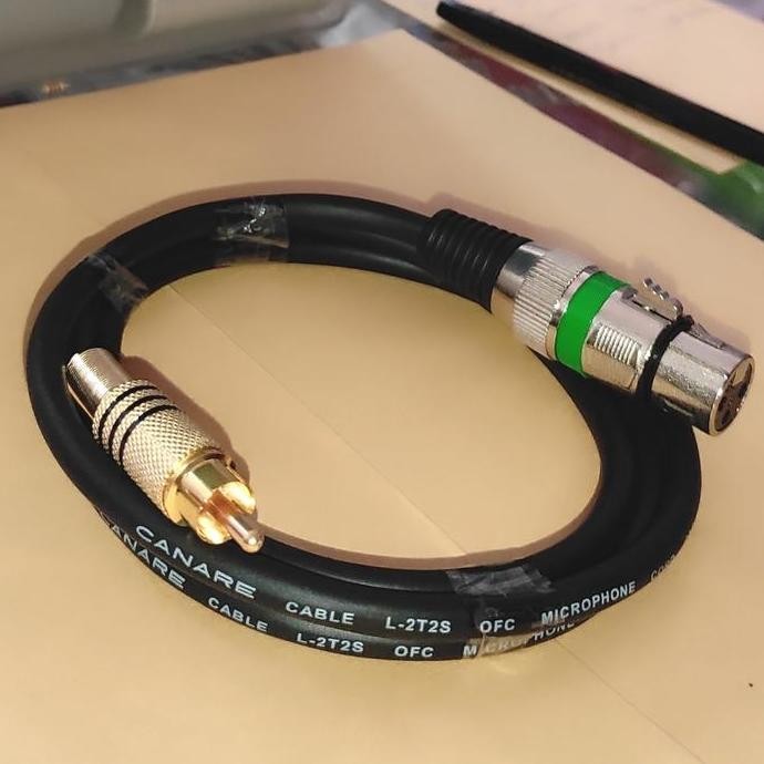 Kabel RCA to XLR Canon FeMale / Kabel Canon ke RCA Male