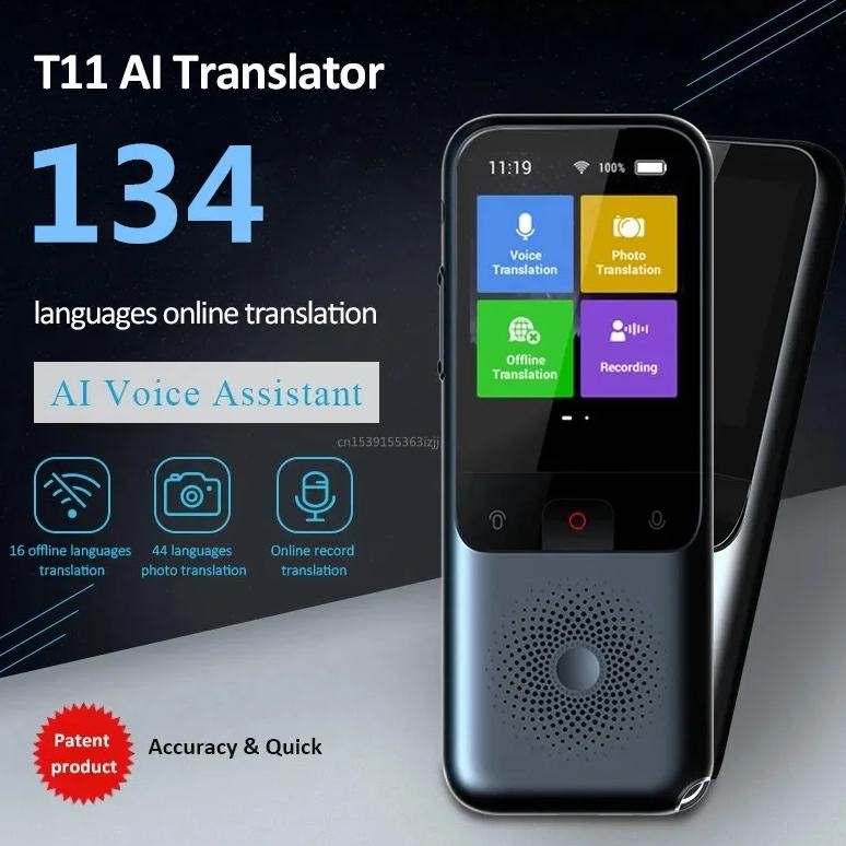 

Portable Smart Voice Translator T11 134 Languages Real-time Speech Interactive Offline Translation Machine Business Travel