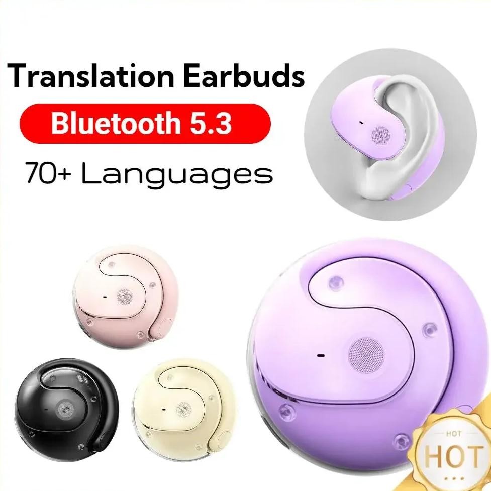 

Wireless BT Translation Earbuds Over 70 Languages Translation Device Voice Translator Earbuds for Travel and Business VIP Link