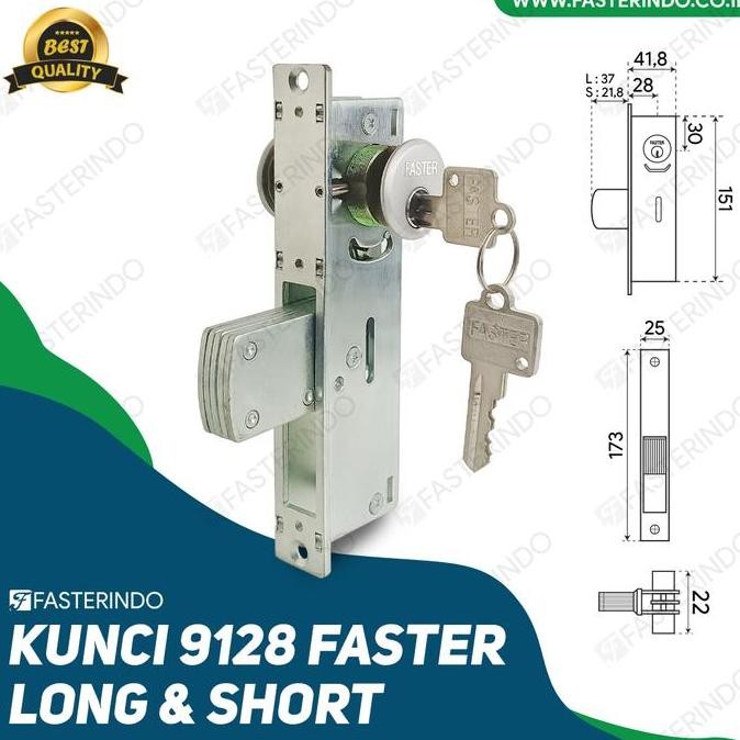 Kunci Pintu Aluminium / Kunci Pintu Swing / Kunci Faster 9128 Murah
