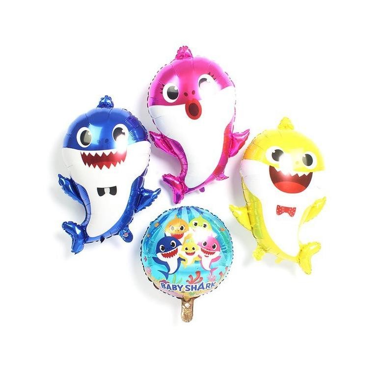 Ready Balon Foil Ulang Tahun Baby Shark Set