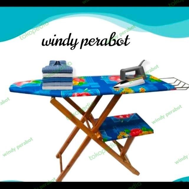 MEJA SETRIKA LIPAT KAYU SERBAGUNA / MEJA SETRIKA PORTABLE /
