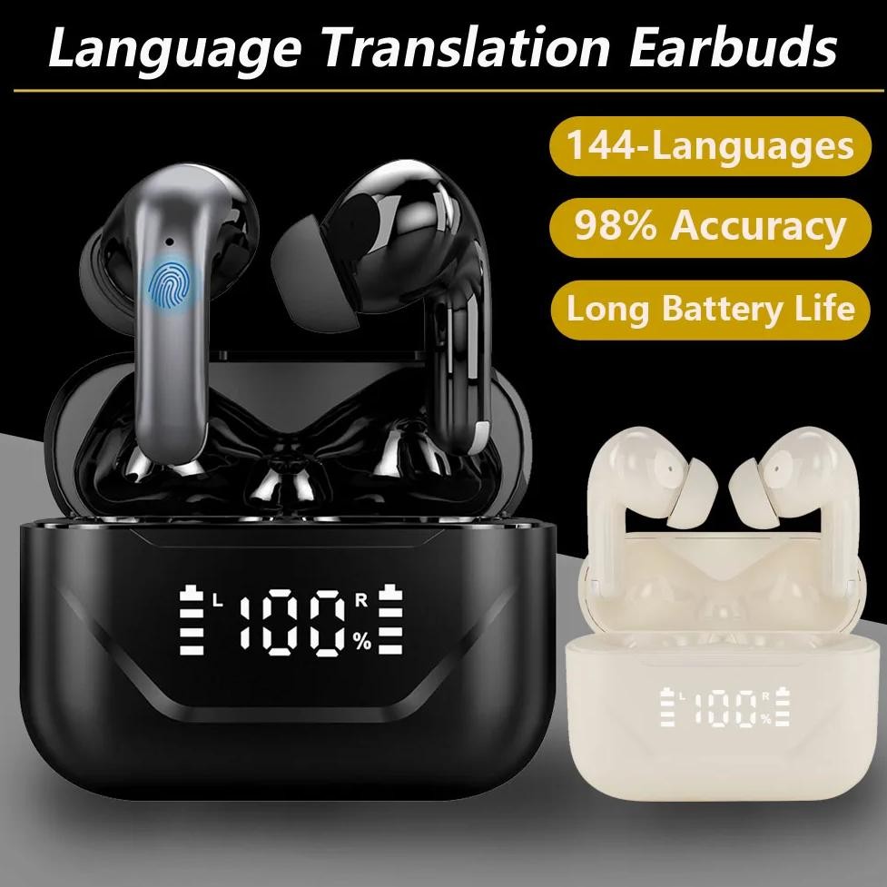 

Smart AI Language Translation Earbuds ANC Noise Canceling 144 Languages Translator Earbuds Translator Device for Android and iOS