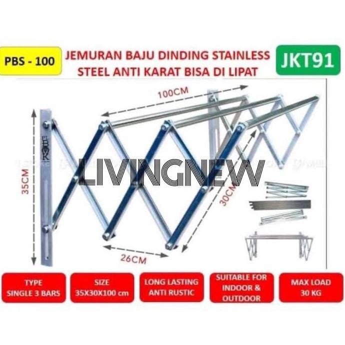 Jemuran Stainless Tempel Dinding Stainless