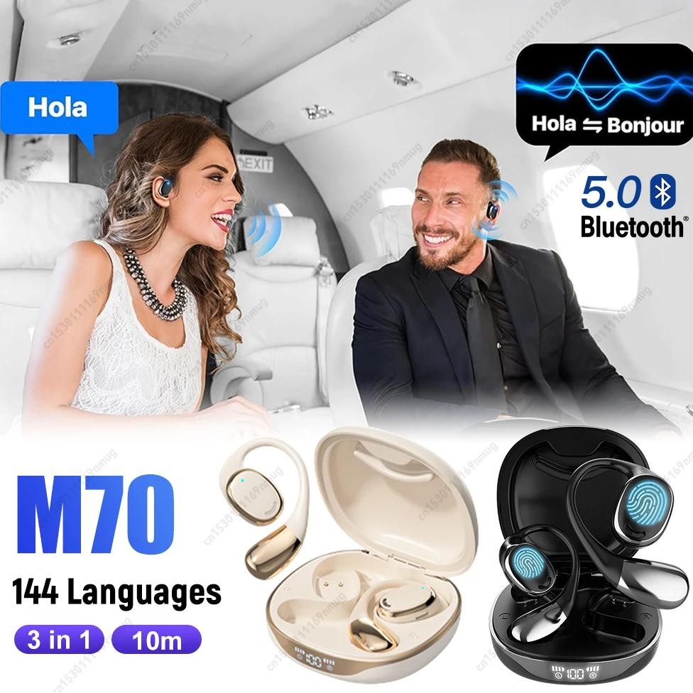 

Translation Earbuds 144 Languages & Accents 3-in-1 Language Translation Device 8 Offline Translation Packs for Travel Business