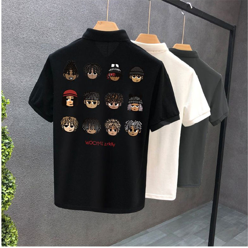 Kemeja kerah kasual yang bernapas T Kemeja Polo Pria Gaya Korea Trendy