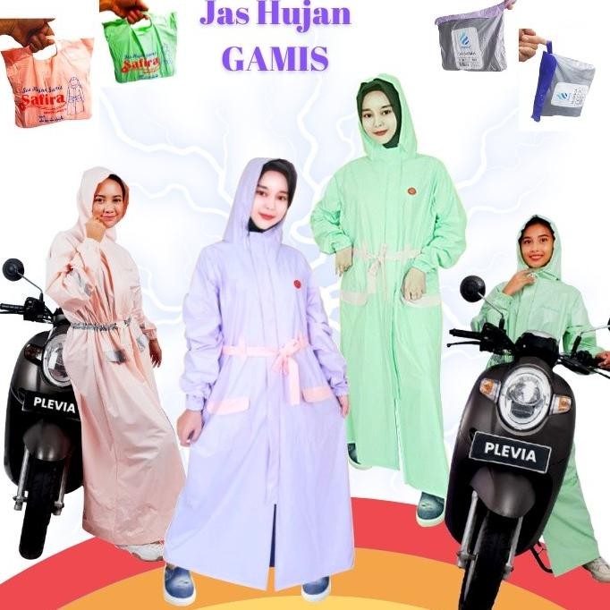 (Jh])) Jas Hujan Gamis Jas Hujan Wanita Muslimah Mantel Mantol Hujan