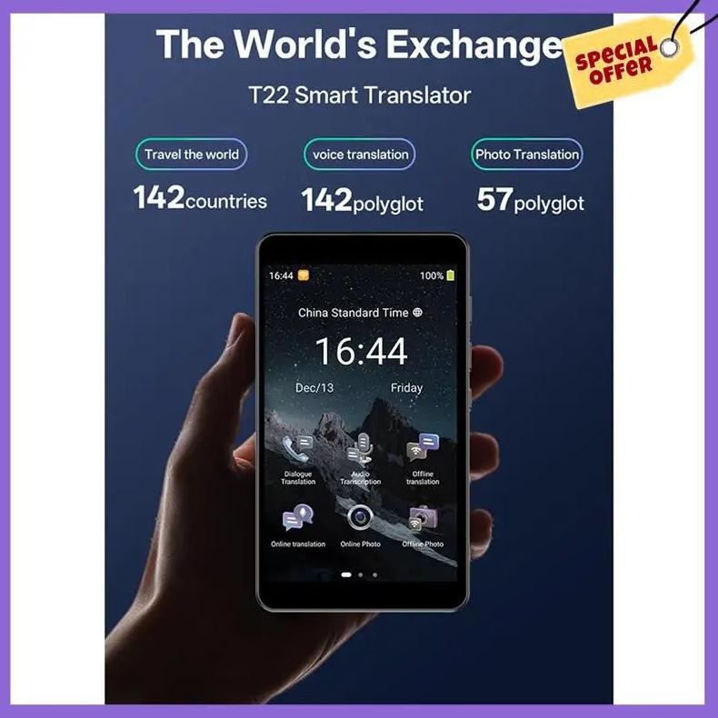 

-A96Z AI Translator Offline Voice Translator 142 Languages Wifi Real-Time Translator Without Internet Translation Stick