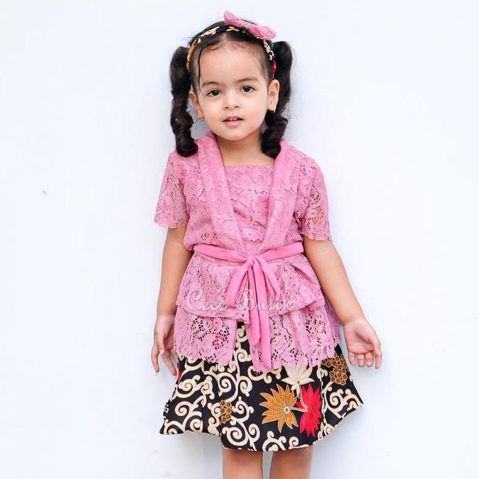 Set Kebaya Brukat Modern Anak Perempuan FREE BANDO Baju Kebaya Bayi Balita Anak Tanggung Baju Adat K