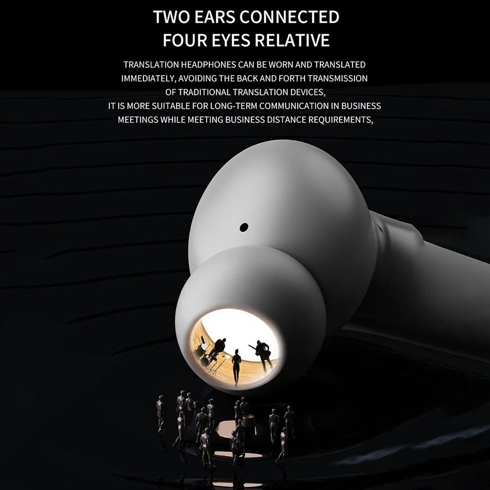 

Real Time AI Translator Earbuds Bluetooth-Compatible 5.4 Waterproof Translation Earphones Translator Headset for Business Travel