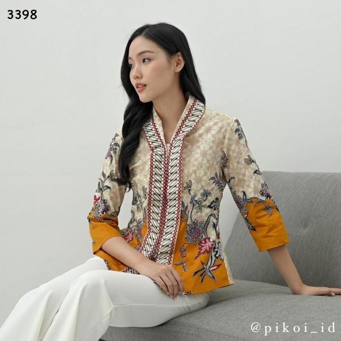 BAJU BATIK WANITA LENGAN PANJANG / ATASAN BATIK KANTOR SERAGAM PENDEK