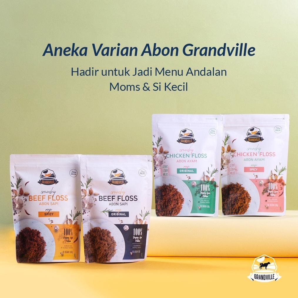 

Grandville Abon Sapi Ayam Ikan Crunchy Original Anak No MSG halal mpasi Penambah Nafsu Makan Penambah Berat Badan BB Booster MPASI Bayi Anti GTM