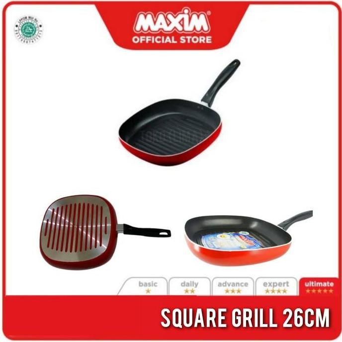 Tersedia Alat Panggang Teflon Maxim Square Grill 26 cm Teflon Kotak Persegi