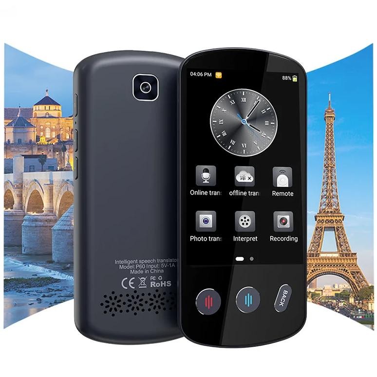 

P60 Portable Audio Translator 138 Language Smart Translating Offline In Real Time Smart Voice AI Voice Photo Translating Device