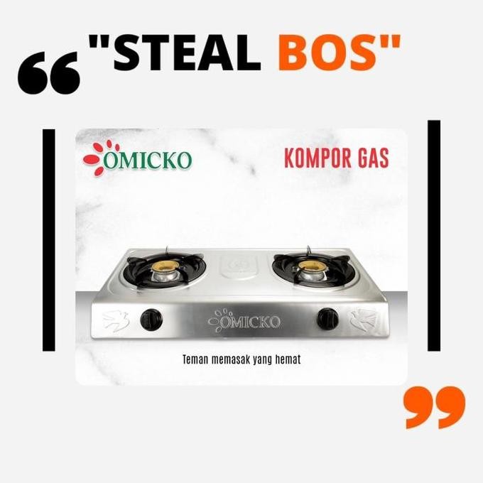 Tersedia OMICKO kompor 2 tungku omicko/kompor 2 tungku omicko stainless