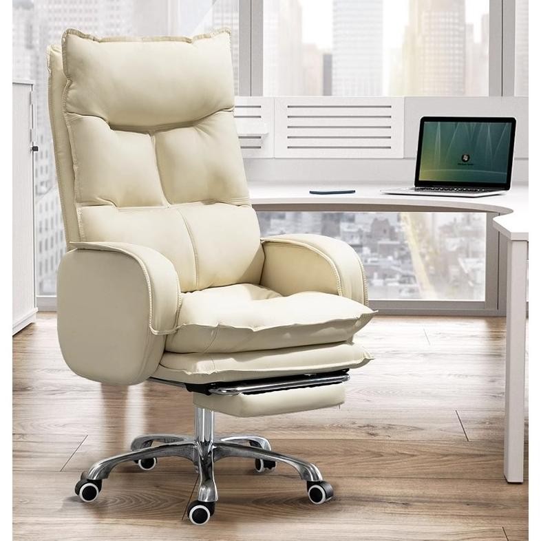 Kursi bos kursi kantor kulit kelas atas Kursi kantor sandaran yang dapat disesuaikan