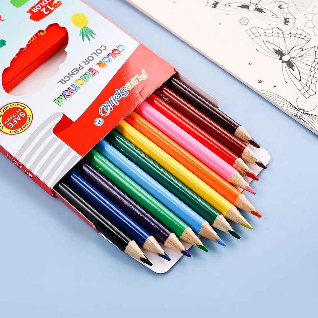 

12 Colors Mini Pencil Set Short Colored Pre-Sharped Pencils For Drawing,Coloring,Shading For Kids,Students Or Children