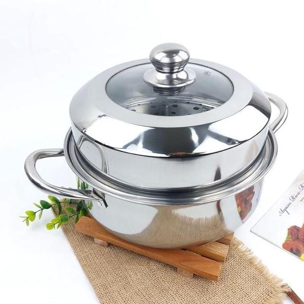 Panci Kukus Dandang Panci Steamer Langseng Sarangan Stainless Steel