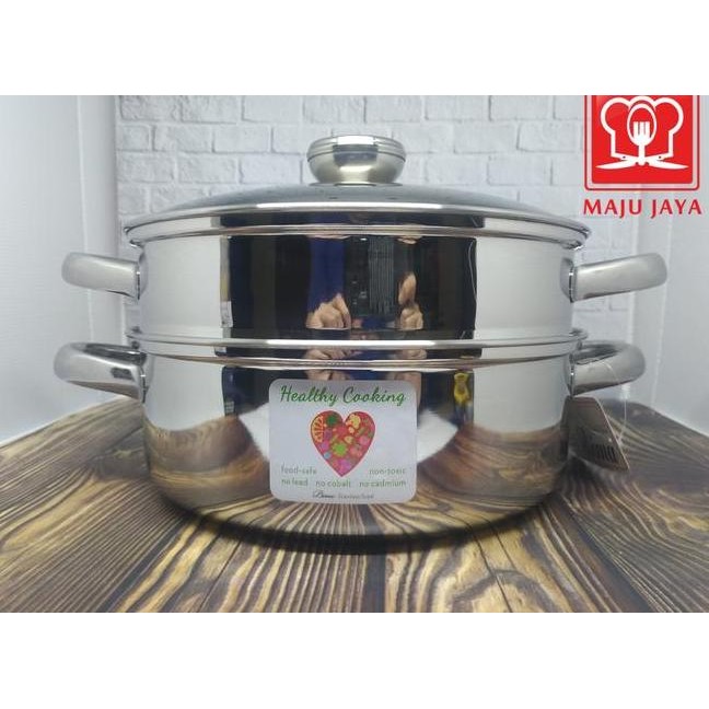 Bima Prima Panci Steamer Kukusan 2 Susun Tim Dimsum Siomay Kompor Induksi Listrik Stainless Steel Ku