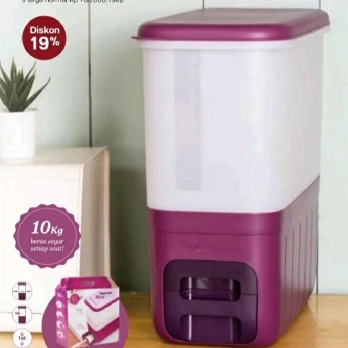 BEBAS ONGKIR - Tupperware  tempat beras 10kg Rice smart  dispenser tempat beras