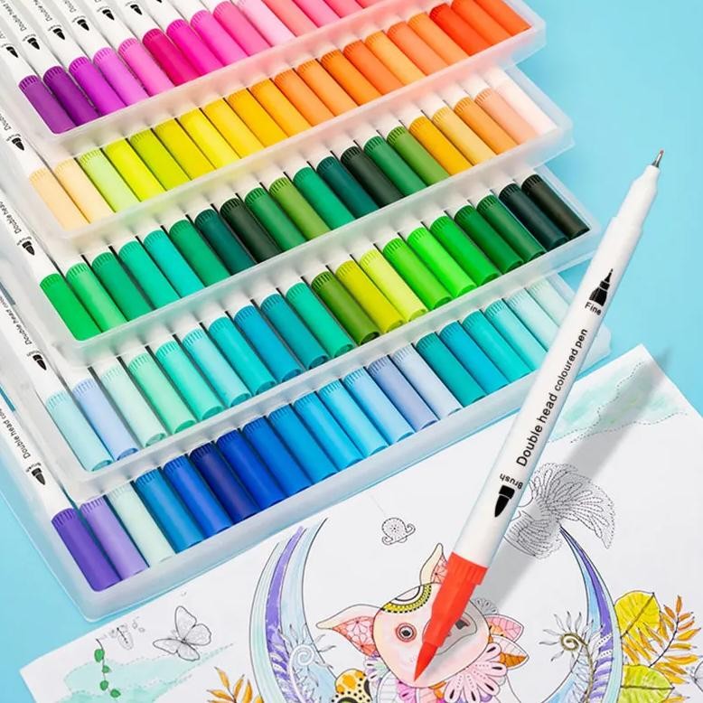 

12-100 Pcs Colored Art Marker Sketching Manga Markers Drawing Set Double Head Watercolor Paint Brush Pen Supplies Stationery