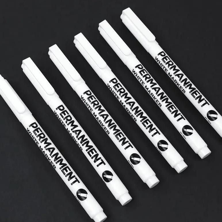 

3/2/1Pcs White Permanent Marker Pens Fine Tip Oil-Based Art Drawings On Wood Leather Graffiti Markers Stationery For Art Writing