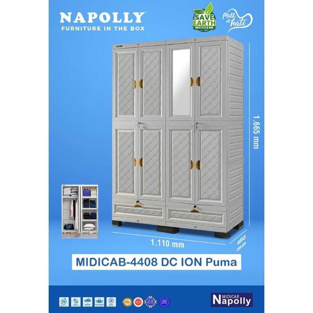 LEMARI PLASTIK NAPOLLY JUMBO GANTUNGAN  PINTU + LACI NAPOLLY