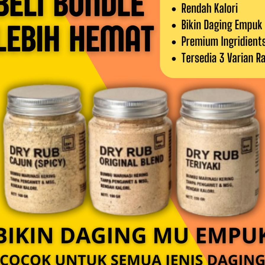 

Bumbu Marinasi Serbaguna Dry Rub Lean Lab Lezat Mengempukkan Daging Ayam Sapi Udang Ikan Nonmsg
