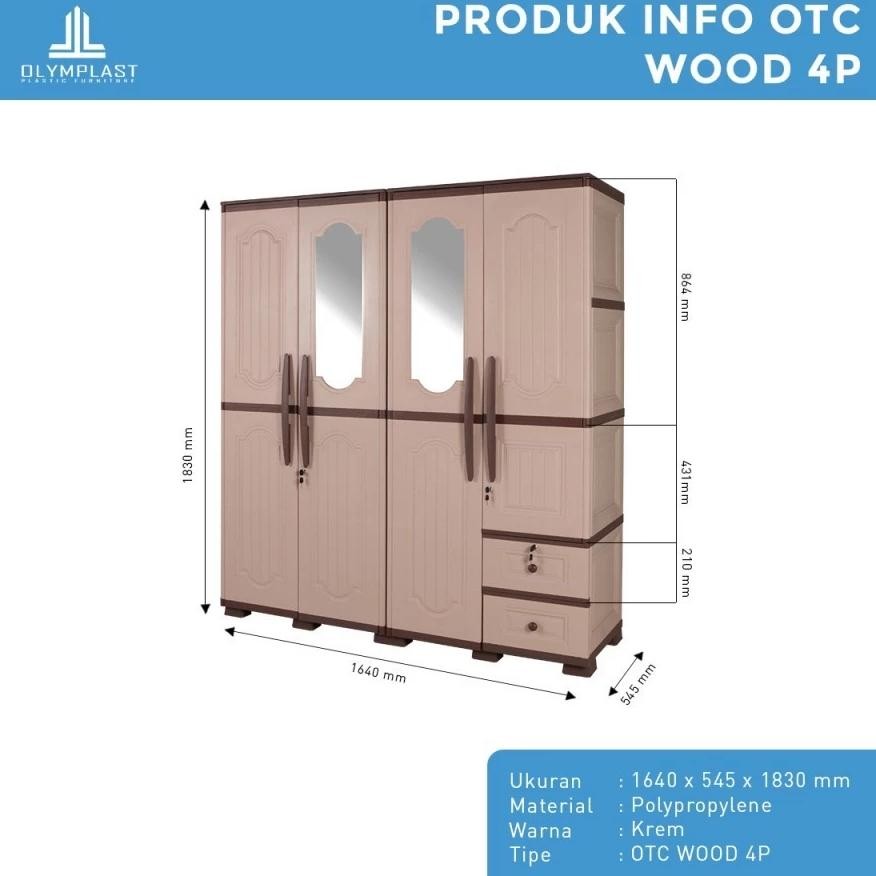 Harga Promo Lemari Baju / Pakaian / Kabinet Baju OTC W 4P / OTC WOOD 4 Pintu (4 Pintu)