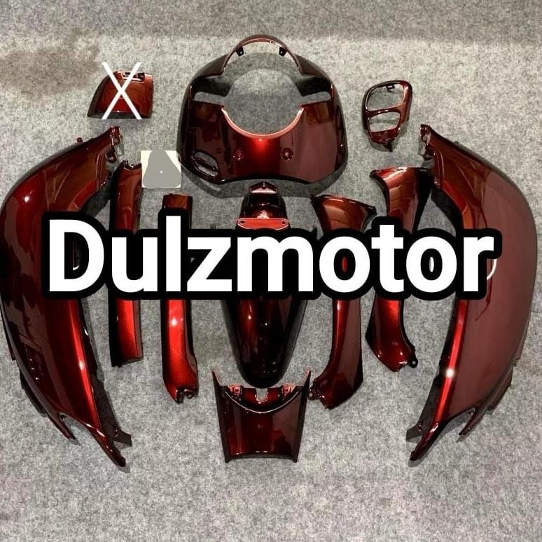COVER BODY HALUS HONDA SCOOPY FI 2017 CUSTOM WARNA DARK RED / BODY HALUS SCOOPY DONAT 2017
