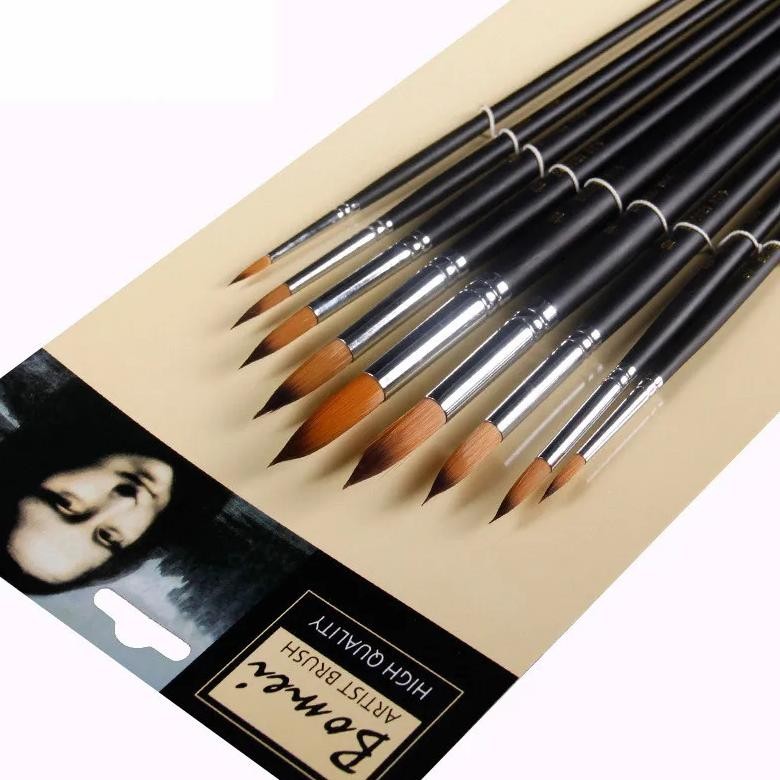 

Watercolor Paint Brushes Professional Round Painting Brush 9Pcs/Set Paint Brush For Watercolor Oil Acrylic Painting Long Handle