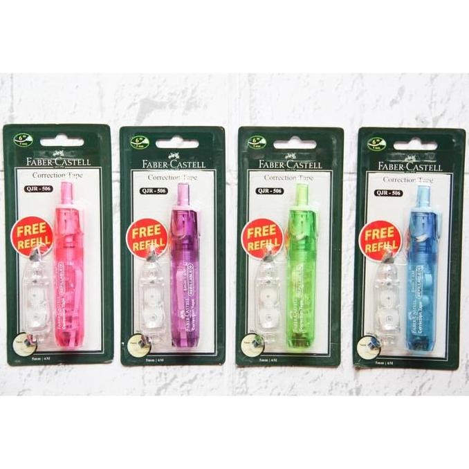 

FABER CASTELL QJR506 CLICK CORRECTION TAPE AND REFILL PITA KOREKSI TIPEX ROLL KLIK