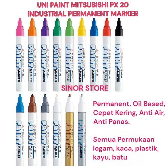 

UNI PAINT Marker Mitsubishi PX-20 Spidol Permanent Oil Based