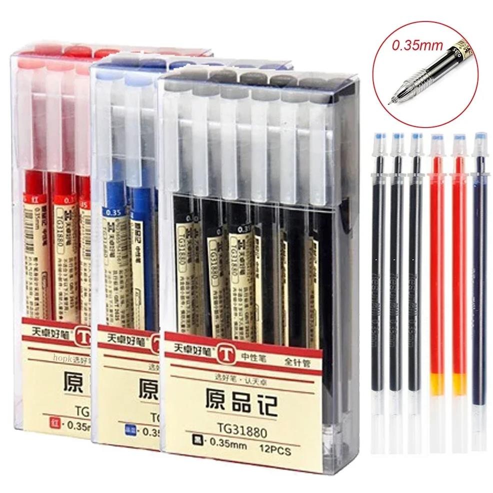 

0.35Mm Fine Gel Pen Set Blue/Black Ink Refills Rod For Marker Pens School Office Student Writing Drawing Stationery Cute Pens