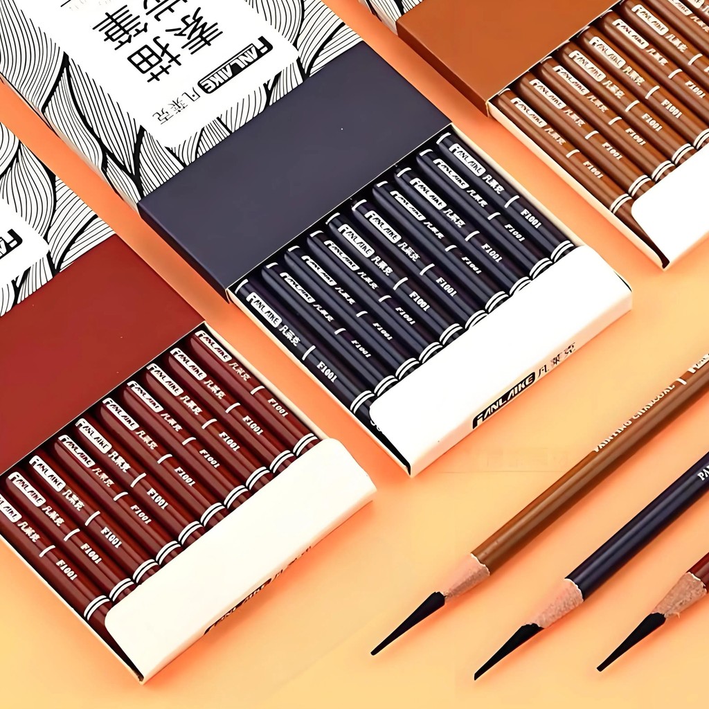 

Professional Charcoal Pencils Drawing Set 10 Pieces Soft, Medium & Hard Charcoal Pencils For Drawing, Sketching, Shading
