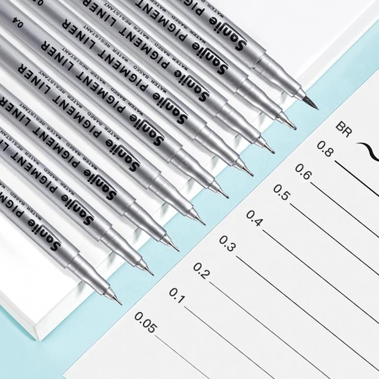 

Kit Of 9Pcs Fine Tip Pen Set, Waterproof Permanent Fineliner For Calligraphy Drawing