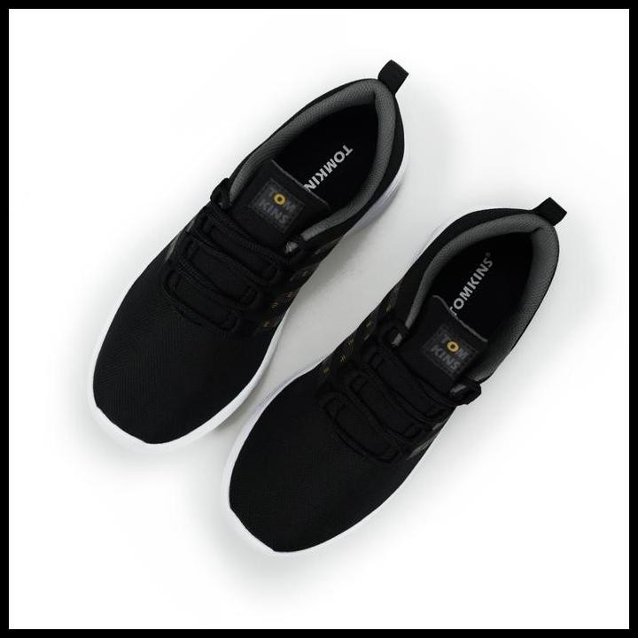 Tomkins Eternal Beta - Hitam Putih Sneakers Pria Sepatu Olahraga Kasu Original Best Seller