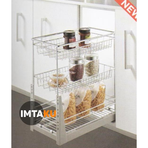 Rak Bumbu Tarik Stainless 30cm Slowmotion Vitco XC 29023 SM