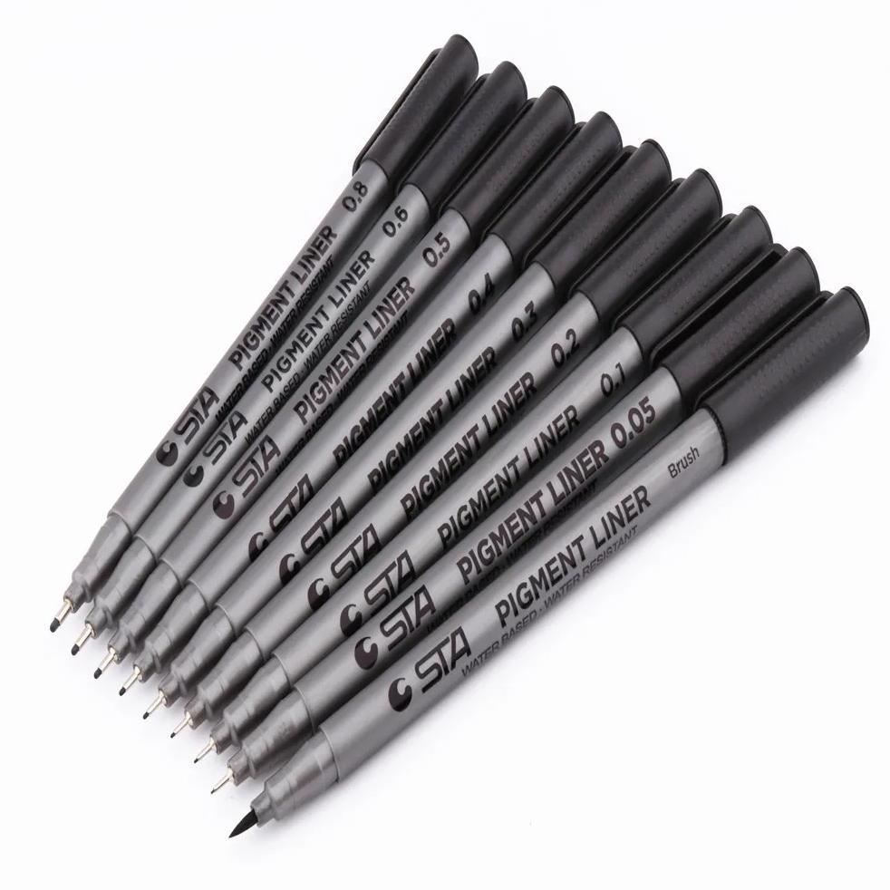 

Waterproof Sketch Comics Art Marker Pen Pigment Liner Water Based For Drawing Handwriting School Office Stationery