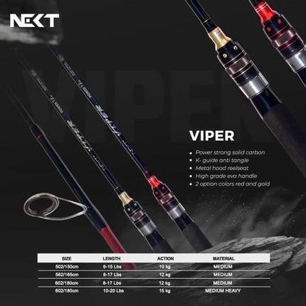 

Terlaris Joran Pancing Next Viper Solid Carbon Medium Bervarian Ukuran