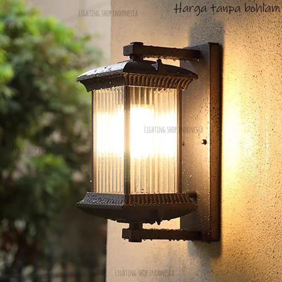 Lampu Dinding outdoor Kaca Kristal Authentic lampu taman waterproof
