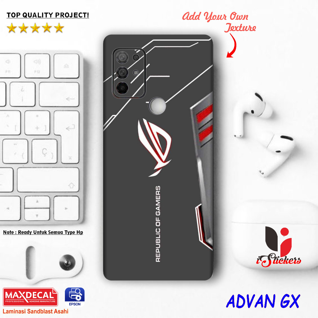 

Terlaris Presisi Handphone Advan Gx Rog 5 Casing/Stiker Panel Vynil Bisa Custom Dan COD
