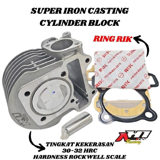 BORING BLOCK BLOK SEHER BORE UP BEAT SCOOPY SPACY KARBU 53 54.5 MM SUPER IRON CASTING BLOCK - CYLIND