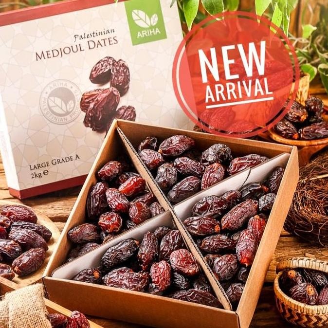 

READY KURMA MEDJOUL LARGE ARIHA @2 KG GRADE A ASLI PALESTINA MEDJOL MEDJOOL