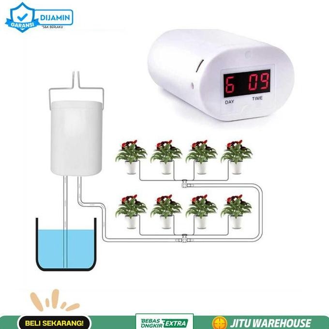 TERMURAH Penyiram Tanaman Otomatis Timer Elektrik Alat Siram Drip 8 Pot Bunga