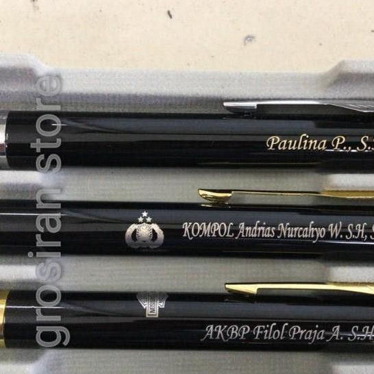 

pulpen Parker original hitam silver gold custom logo ukir grafir nama Kualitas Original