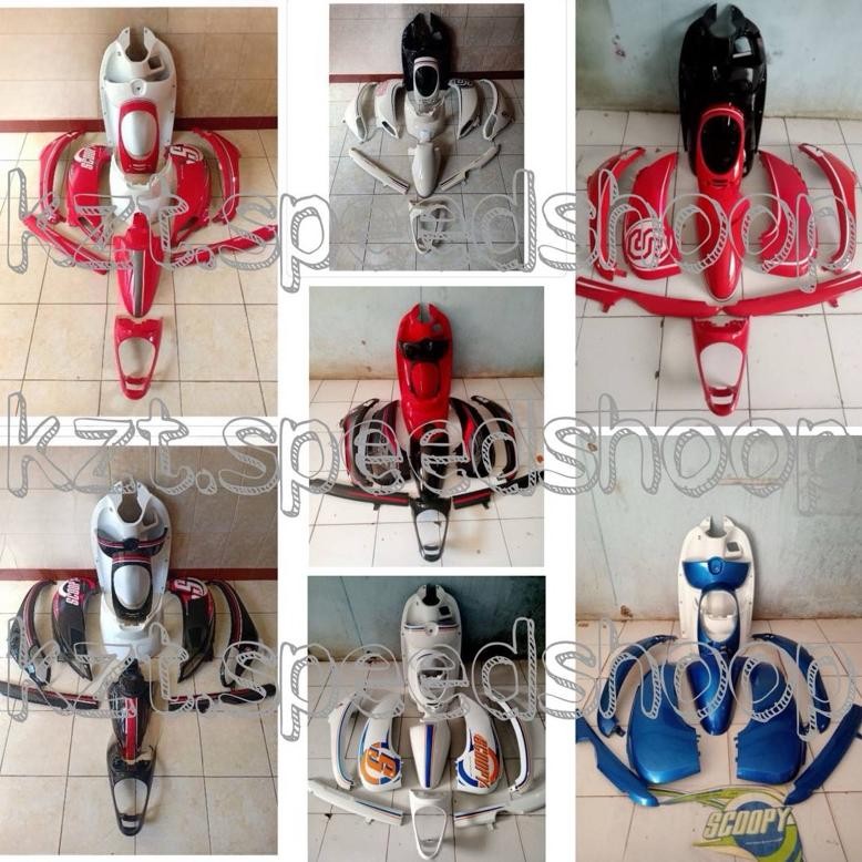 full bodi halus scoopy fi 2013 2014 2015 2016 warna merah putih hitam fullset body Honda scoopy fi