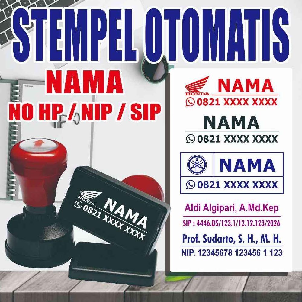

NEW!!! Stempel Custom Nama / Dokter SIP/NIP / Stempel Nama & No Hp / Stempel Otomatis