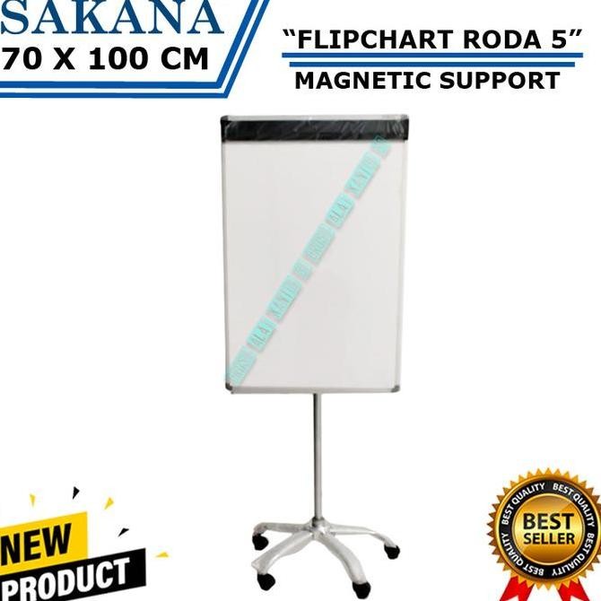 

Flipchart SAKANA 70 X 100 Cm Kaki Roda 5 / Papan Tulis Flip Chart Kualitas Original